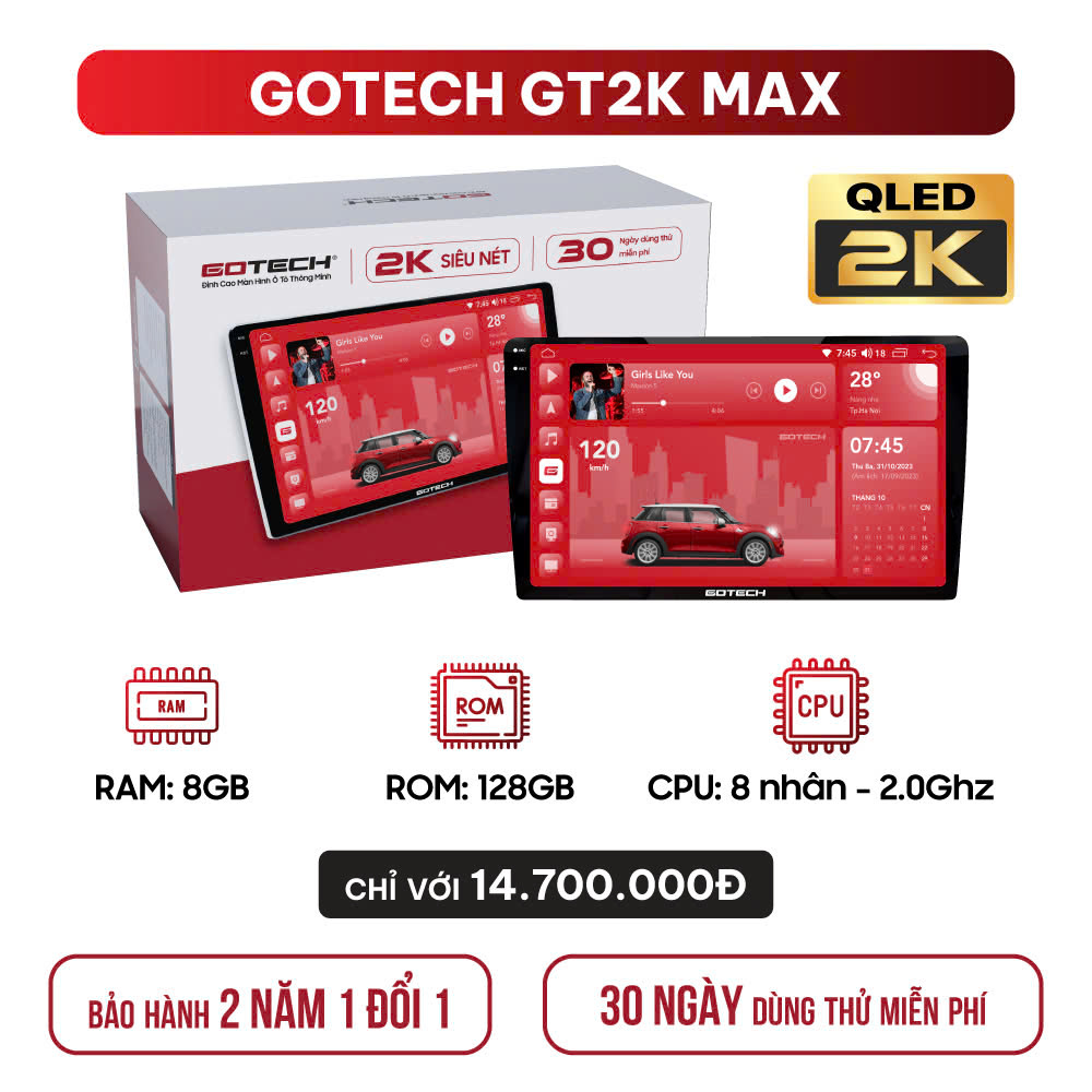 MÀN HÌNH Ô TÔ THÔNG MINH GOTECH GT2K MAX